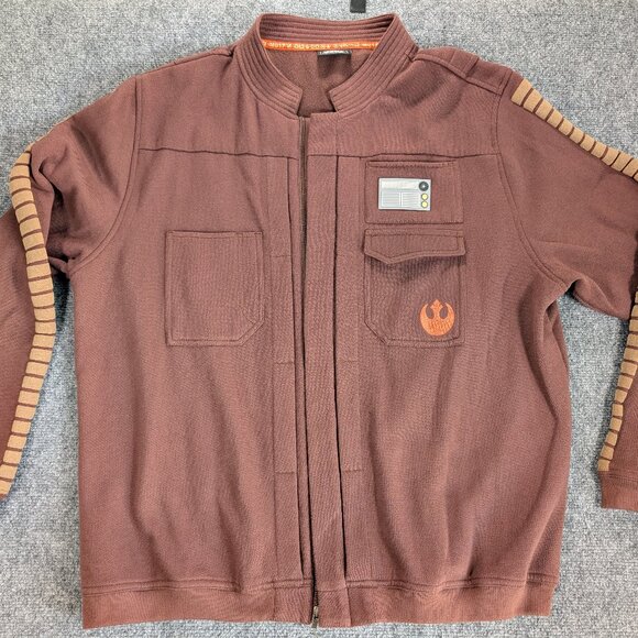 Star Wars Galaxy's Edge Brown Zip Up Bomber Jacket Men's XL - Disney Parks - Picture 1 of 11